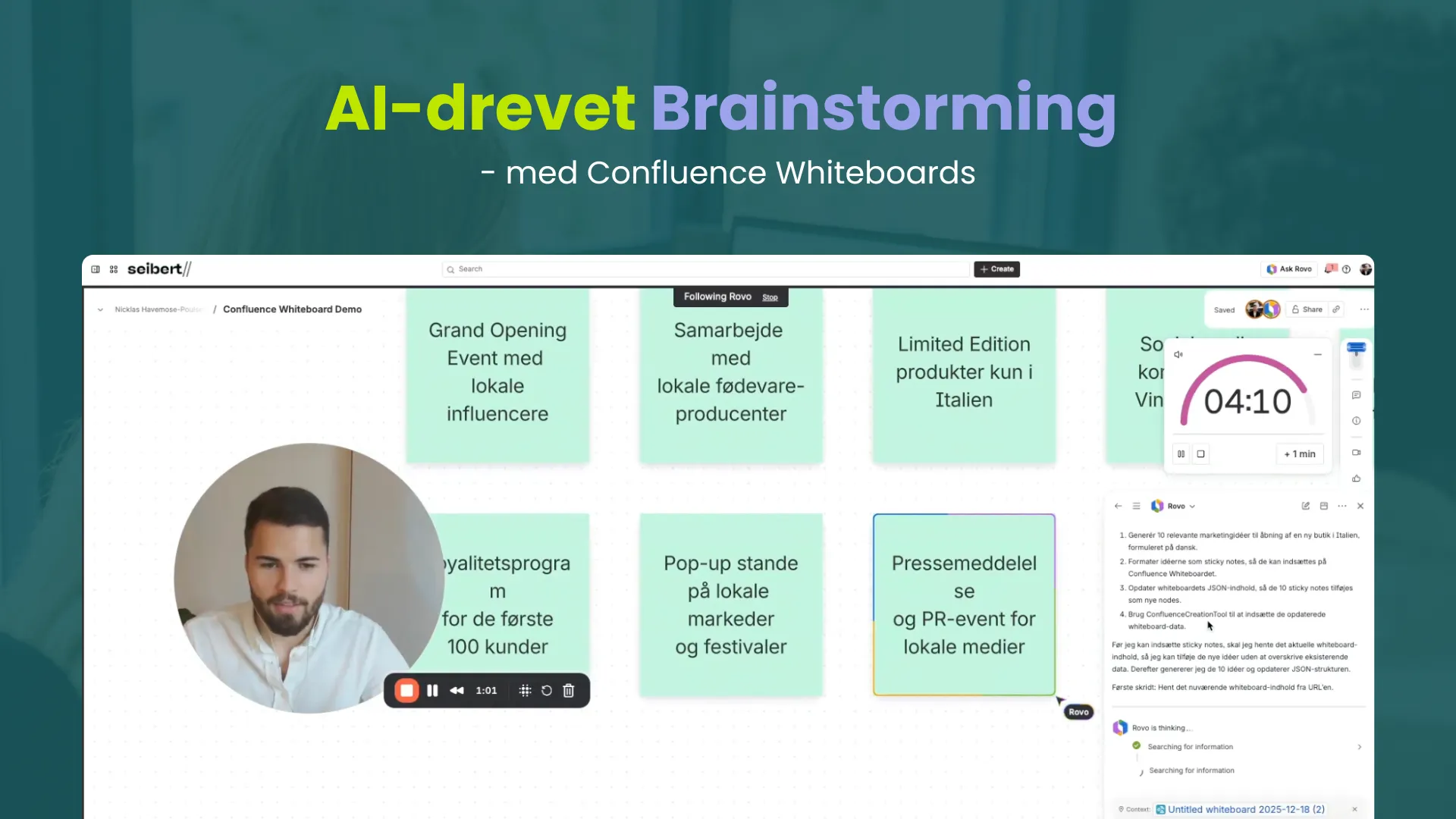 AI-drivet brainstorming med Confluence Whiteboards