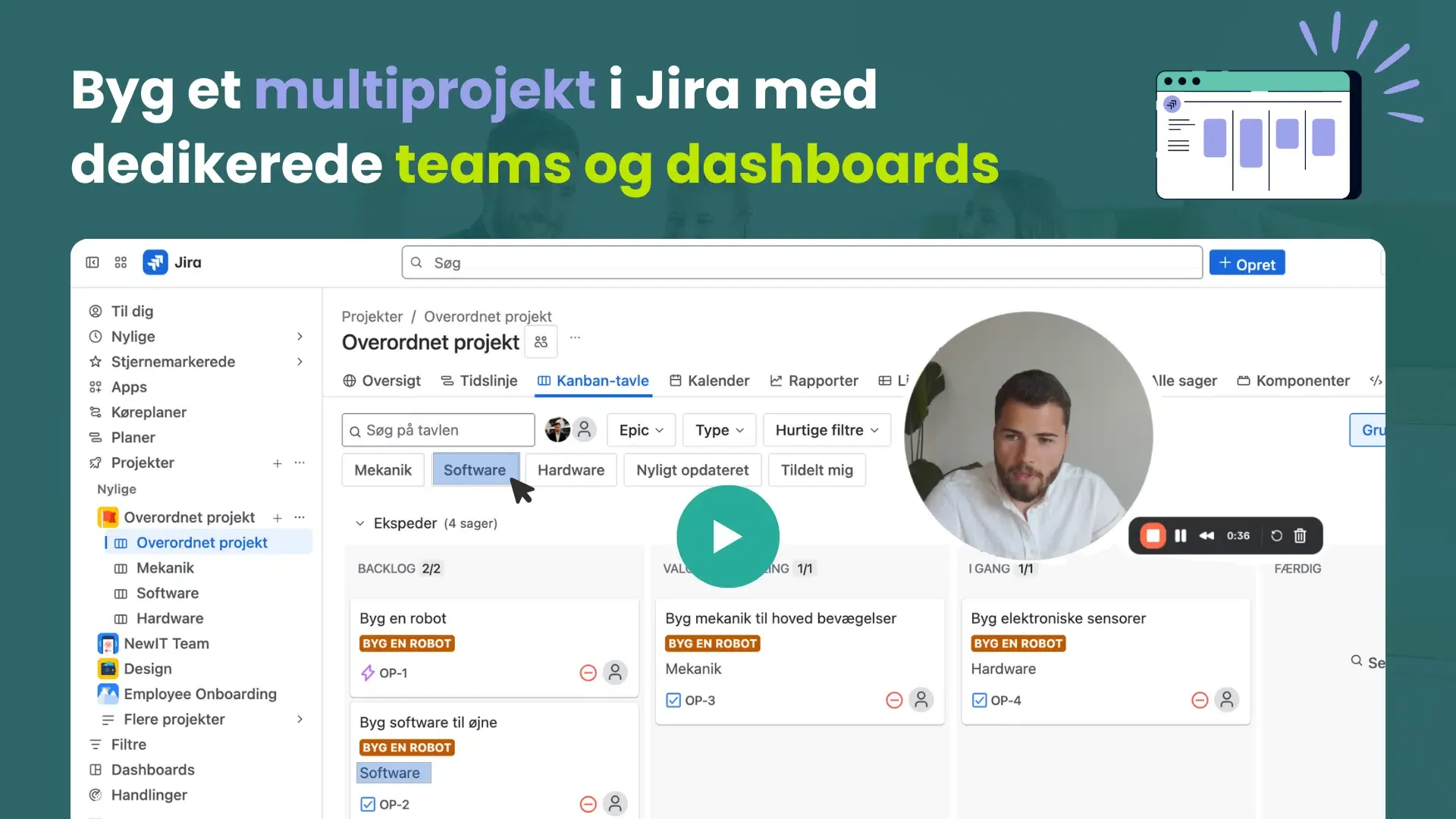 Bygg ett multiprojekt i Jira med dedikerade team och dashboards