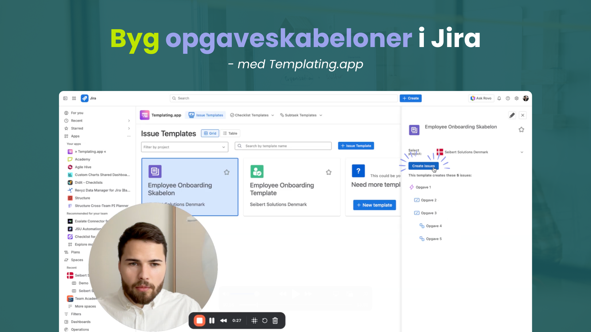 Bygg uppgiftsmallar i Jira
