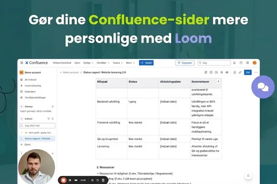 Gör dina Confluence-sidor mer personliga med Loom