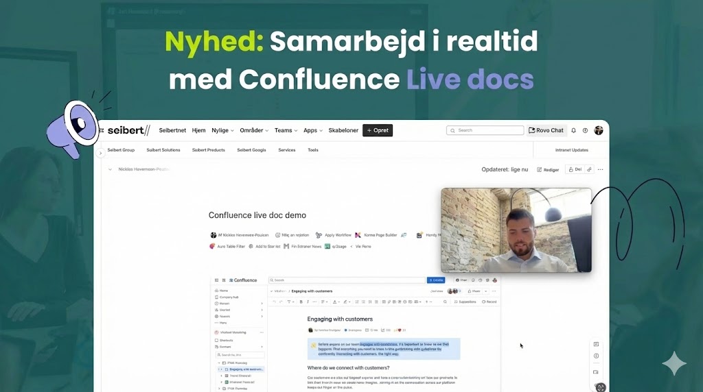 Samarbeta i realtid med Confluence Live Docs