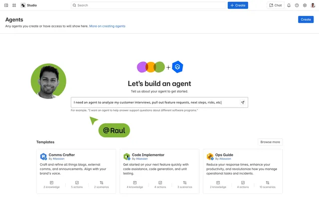 screenshot of Rovo Agent