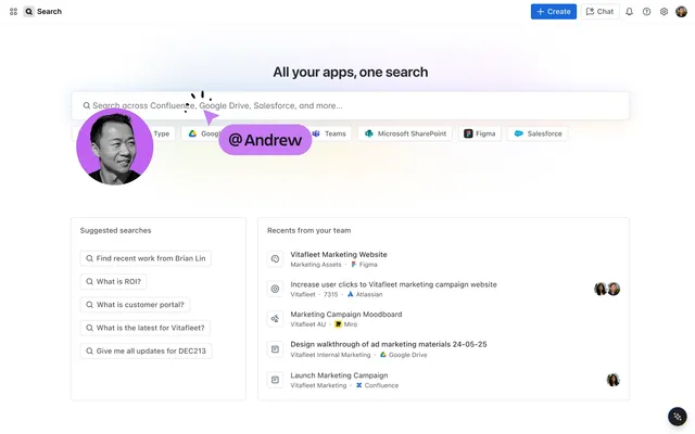 screenshot of Rovo Search