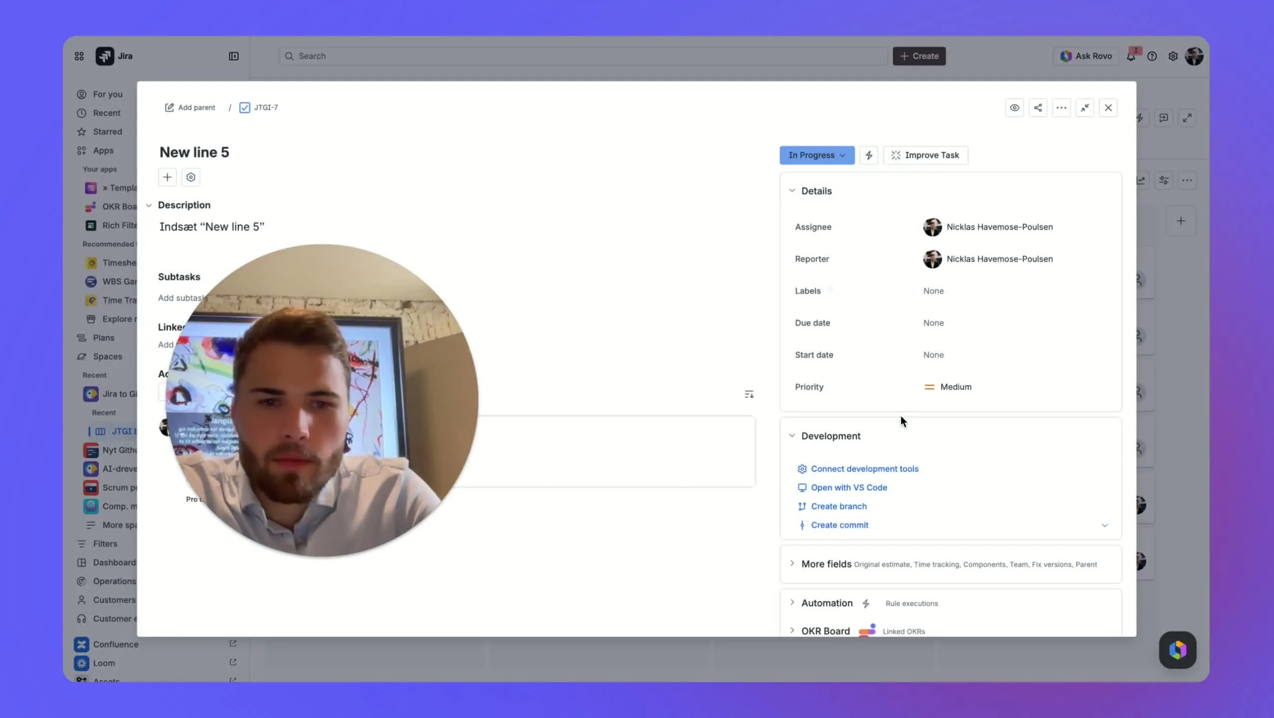 Skapa branch direkt från Jira-uppgiften